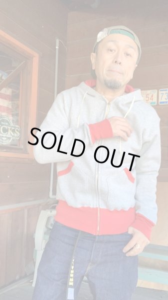 画像6: CUSHMAN(クッシュマン)TWO TONE ZIP SWEAT PARKA  ミックスグレー/レッド (6)