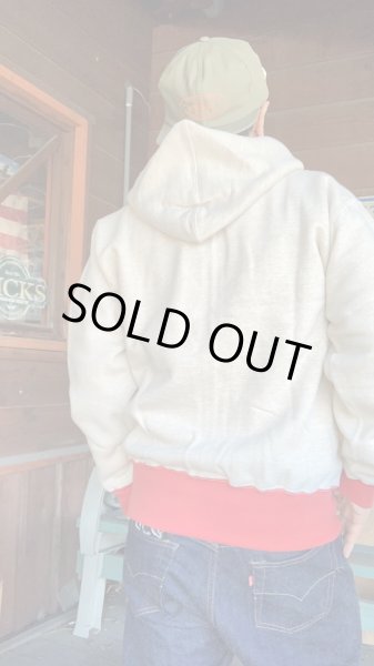 画像7: CUSHMAN(クッシュマン)TWO TONE ZIP SWEAT PARKA  ベージュ/レッド (7)