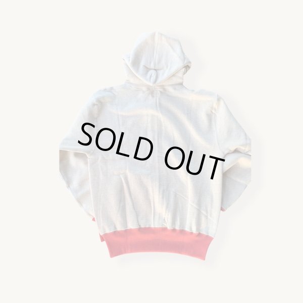 画像2: CUSHMAN(クッシュマン)TWO TONE ZIP SWEAT PARKA  ベージュ/レッド (2)