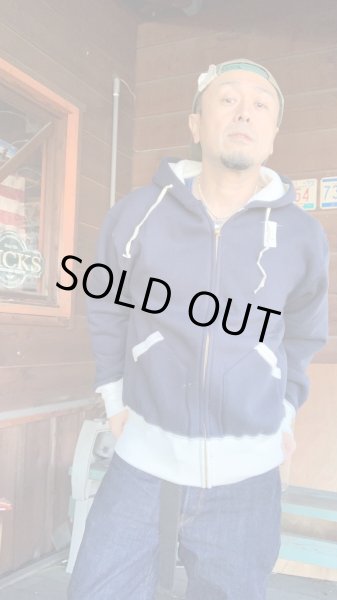 画像6: CUSHMAN(クッシュマン）TWO TONE ZIP SWEAT PARKA  ネイビー／ホワイト (6)