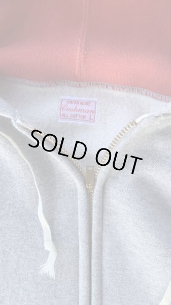 画像3: CUSHMAN(クッシュマン)TWO TONE ZIP SWEAT PARKA  ミックスグレー/レッド (3)