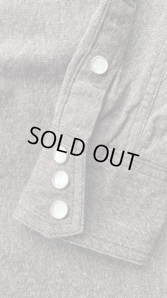 画像6: CUSHMAN  クッシュマン 撚杢シャンブレーウエスタンシャツ  ミックスブラック (6)