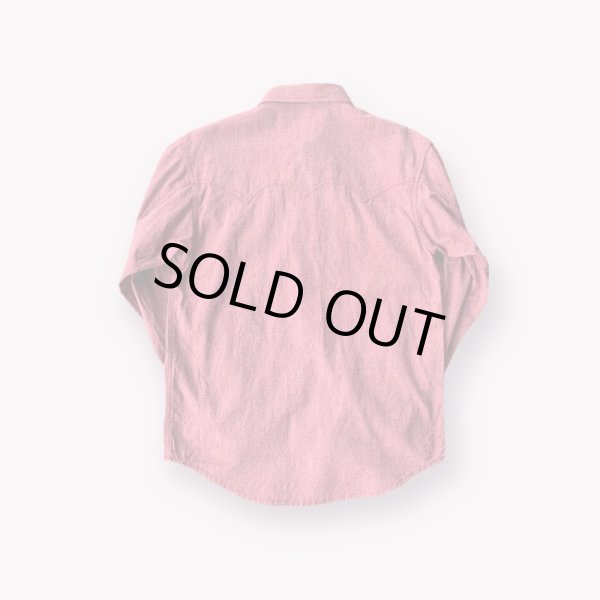 画像2: CUSHMAN  クッシュマン 撚杢シャンブレーウエスタンシャツ　　ミックスレッド (2)