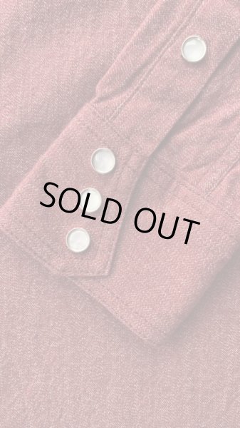 画像6: CUSHMAN  クッシュマン 撚杢シャンブレーウエスタンシャツ　　ミックスレッド (6)