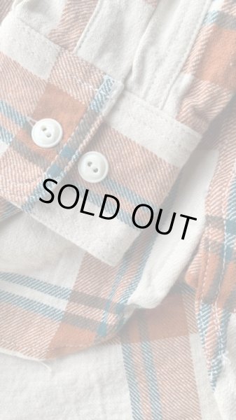 画像6: CUSHMAN クッシュマン NEL CHECK WORK SHIRT ネルワークシャツ VANNILA/ORANGE (6)