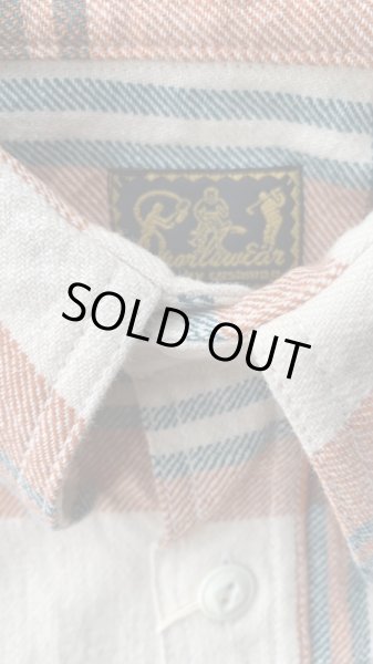 画像3: CUSHMAN クッシュマン NEL CHECK WORK SHIRT ネルワークシャツ VANNILA/ORANGE (3)