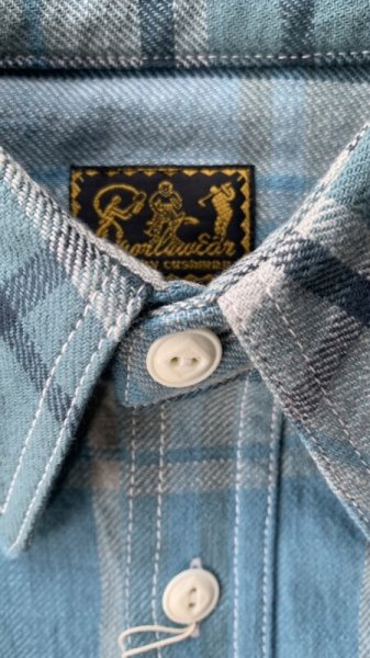 画像3: CUSHMAN クッシュマン NEL CHECK WORK SHIRT ネルワークシャツ TURQUOISE/BLUE (3)
