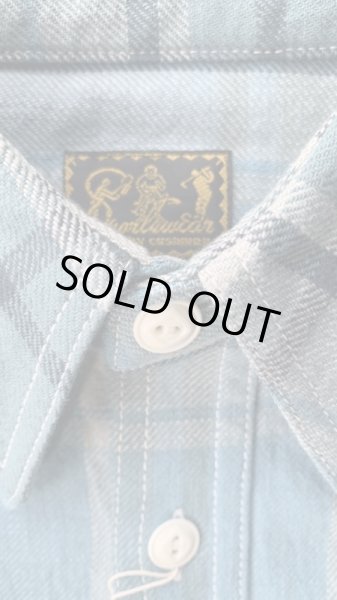 画像3: ＣＵＳＨＭＡＮ　クッシュマン　NEL CHECK WORK SHIRT　ネルワークシャツ　TURQUOISE/BLUE (3)