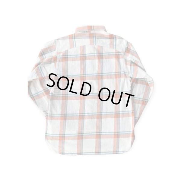 画像2: CUSHMAN クッシュマン NEL CHECK WORK SHIRT ネルワークシャツ VANNILA/ORANGE (2)