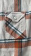 画像5: ＣＵＳＨＭＡＮ　クッシュマン　NEL CHECK WORK SHIRT　ネルワークシャツ　VANNILA/ORANGE (5)