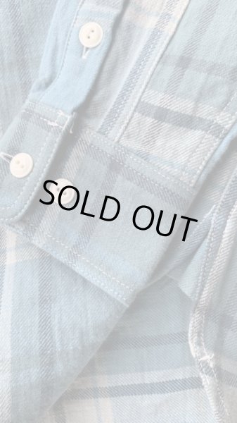 画像6: ＣＵＳＨＭＡＮ　クッシュマン　NEL CHECK WORK SHIRT　ネルワークシャツ　TURQUOISE/BLUE (6)