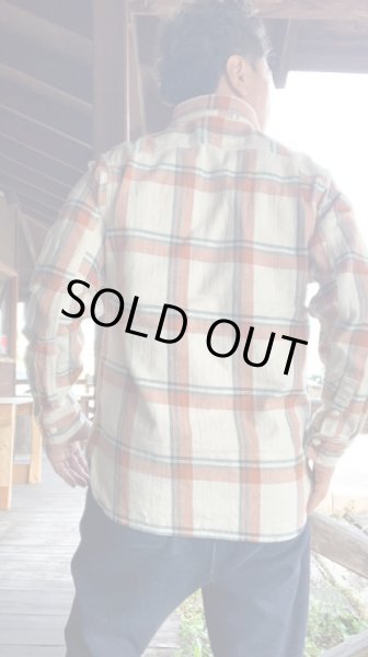 画像8: CUSHMAN クッシュマン NEL CHECK WORK SHIRT ネルワークシャツ VANNILA/ORANGE (8)