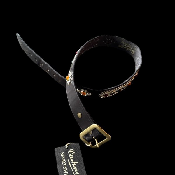 画像2: CUSHMAM クッシュマン BELT スタッズベルト BLACK (2)