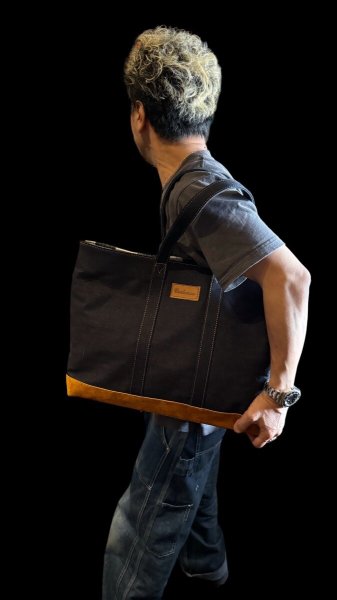 画像9: CUSHMAN クッシュマン RIVERSIBLE TOTE BAG LARGE  14oz DENIM (9)