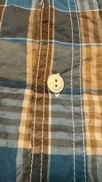 画像6: CUSHMAN  クッシュマン SHIRRING CHECK WORK SHIRTS  TURQUOISE/BROWN (6)