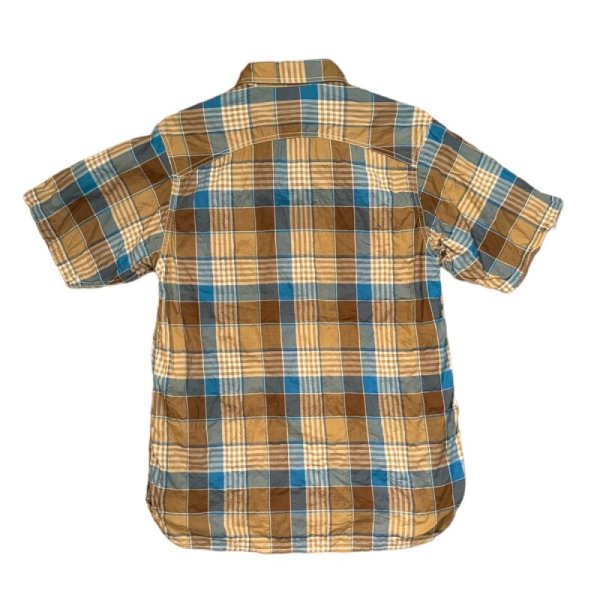 画像2: CUSHMAN  クッシュマン SHIRRING CHECK WORK SHIRTS  TURQUOISE/BROWN (2)