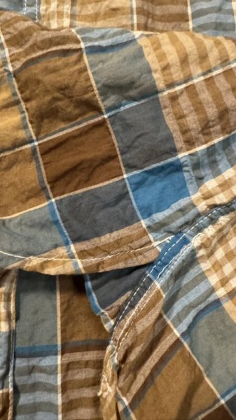 画像7: CUSHMAN  クッシュマン SHIRRING CHECK WORK SHIRTS  TURQUOISE/BROWN (7)