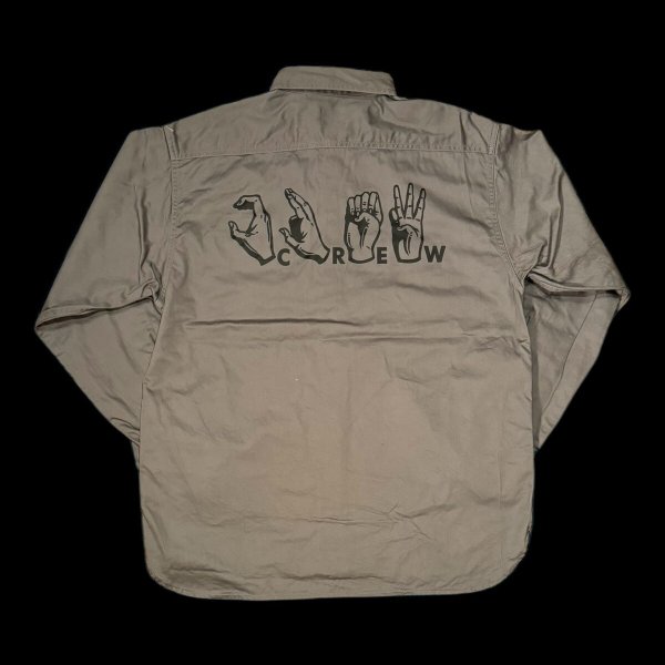 画像2: CUSHMAN  クッシュマンCOTTN SATIN WORK SHIRT グレー (2)
