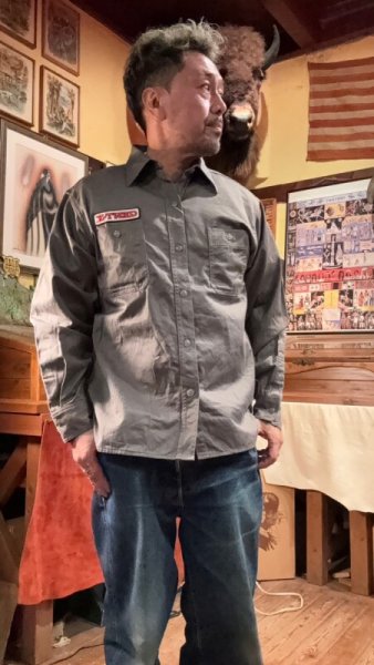 画像8: CUSHMAN  クッシュマンCOTTN SATIN WORK SHIRT グレー (8)