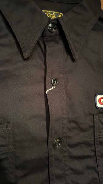 画像4: CUSHMAN  クッシュマンCOTTN SATIN WORK SHIRT ブラック (4)