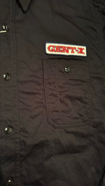 画像3: CUSHMAN  クッシュマンCOTTN SATIN WORK SHIRT ブラック (3)