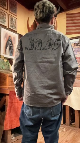 画像9: CUSHMAN  クッシュマンCOTTN SATIN WORK SHIRT グレー (9)