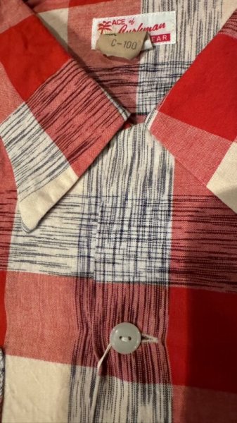 画像4: CUSHMAN  クッシュマン KASURI OPEN COLLAR SHIRTS  RED (4)