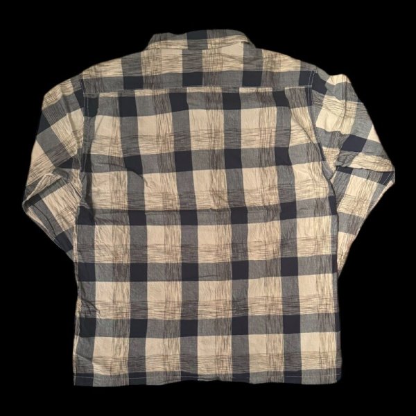 画像2: CUSHMAN  クッシュマン KASURI OPEN COLLAR SHIRTS  NAVY (2)