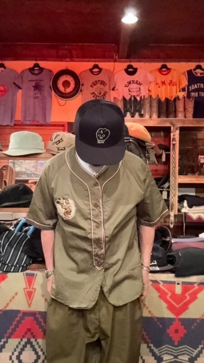 画像2: CUSHMANクッシュマン BASEBALL SHIRT   OFF  OLIVE
