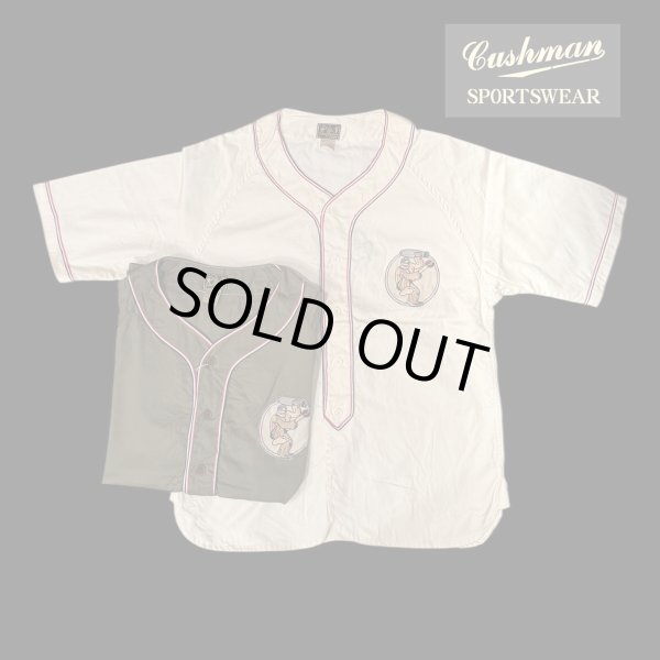 画像1: CUSHMANクッシュマン BASEBALL SHIRT   OFF  OLIVE (1)
