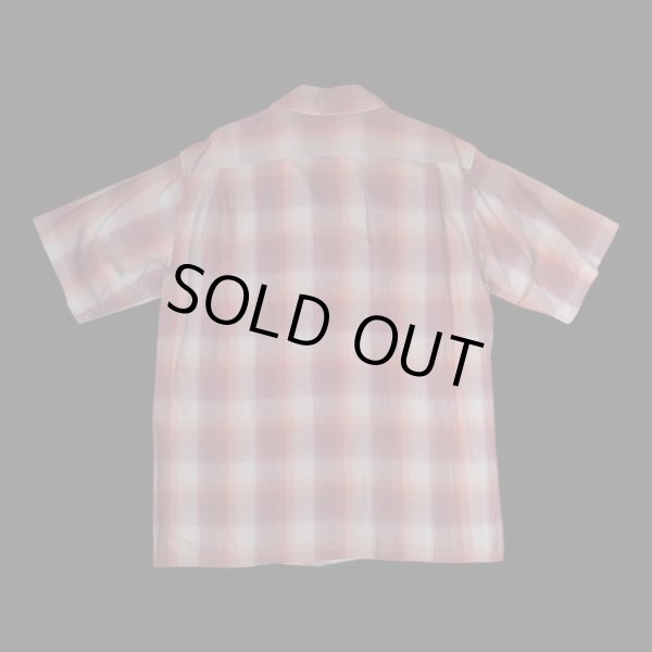 画像2: CUSHMAN クッシュマン　RAYON OMBRE CHECK SHIRT    WINE/GRAY (2)