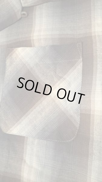 画像4: CUSHMAN クッシュマン　RAYON OMBRE CHECK SHIRT    BLACK/GRAY (4)