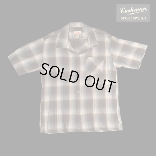 画像1: CUSHMAN クッシュマン　RAYON OMBRE CHECK SHIRT    BLACK/GRAY (1)