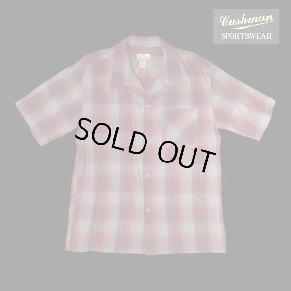 画像1: CUSHMAN クッシュマン　RAYON OMBRE CHECK SHIRT    WINE/GRAY (1)