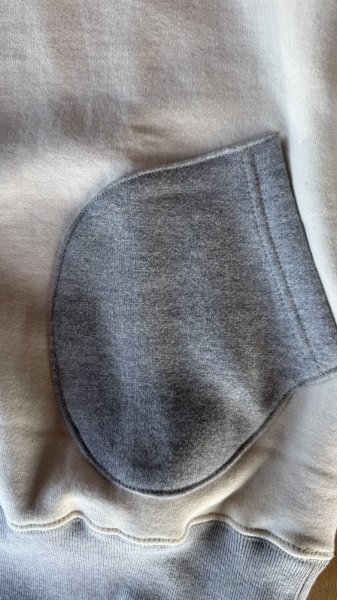 画像3: CUSHMAN(クッシュマン）BOXING　POCKET TWO TONE SWEAT PARKA  ＣＲＥＡＭ／ＭＩＸＧＲＡＹ (3)