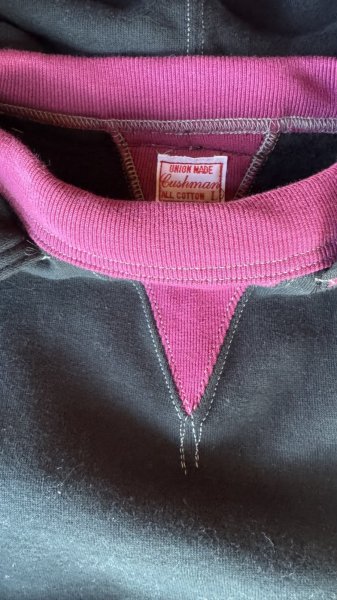 画像4: CUSHMAN(クッシュマン）BOXING　POCKET TWO TONE SWEAT PARKA  ＢＬＡＣＫ／ＷＩＮＥ (4)