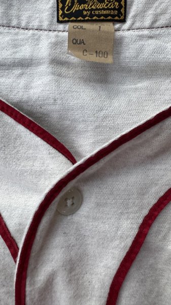 画像5: CUSHMANクッシュマン　COTTON FLANNEL BASEBALL SHIRT   OFF  WHITE/RED (5)