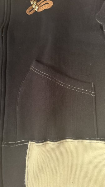 画像5: CUSHMAN(クッシュマン）SWEAT SOUVENIR JACKET  ブラック／クリーム (5)