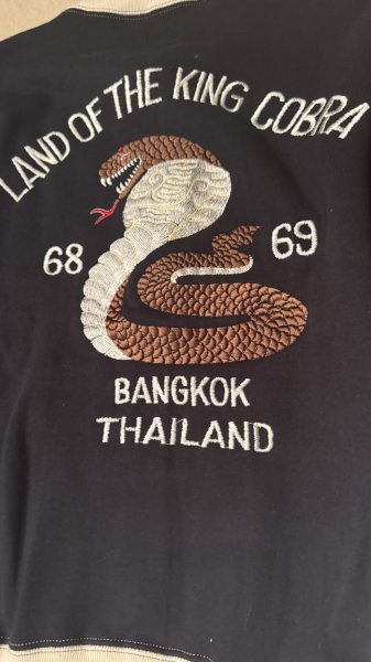 画像7: CUSHMAN(クッシュマン）SWEAT SOUVENIR JACKET  ブラック／クリーム (7)