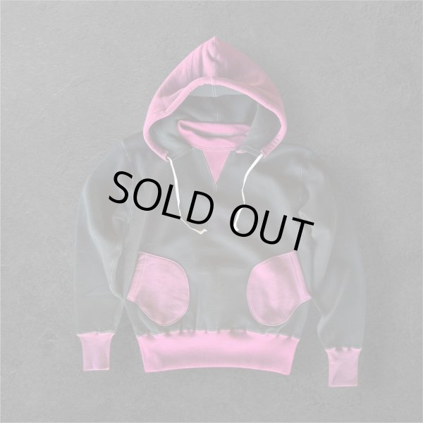 画像1: CUSHMAN(クッシュマン）BOXING　POCKET TWO TONE SWEAT PARKA  ＢＬＡＣＫ／ＷＩＮＥ (1)