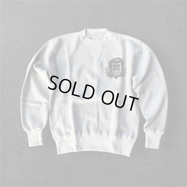 画像2: CUSHMAN(クッシュマン）PRINT SET IN SLEEVE　（HELLonWHEEL)スウェット MIX GRAY (2)