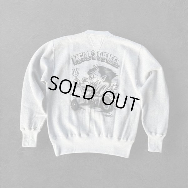 画像1: CUSHMAN(クッシュマン）PRINT SET IN SLEEVE　（HELLonWHEEL)スウェット MIX GRAY (1)