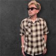 画像1: CUSHMAN クッシュマン　 OMBRE CHECK SHIRT    BROWN/WHITE (1)