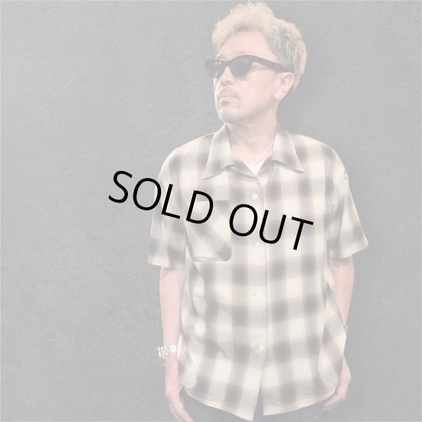 画像1: CUSHMAN クッシュマン　 OMBRE CHECK SHIRT    BROWN/WHITE (1)