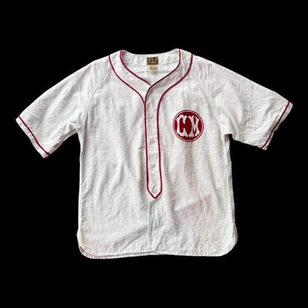 画像2: CUSHMANクッシュマン　COTTON FLANNEL BASEBALL SHIRT   OFF  WHITE/RED (2)