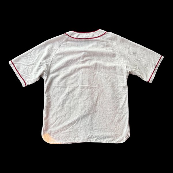 画像3: CUSHMANクッシュマン　COTTON FLANNEL BASEBALL SHIRT   OFF  WHITE/RED (3)
