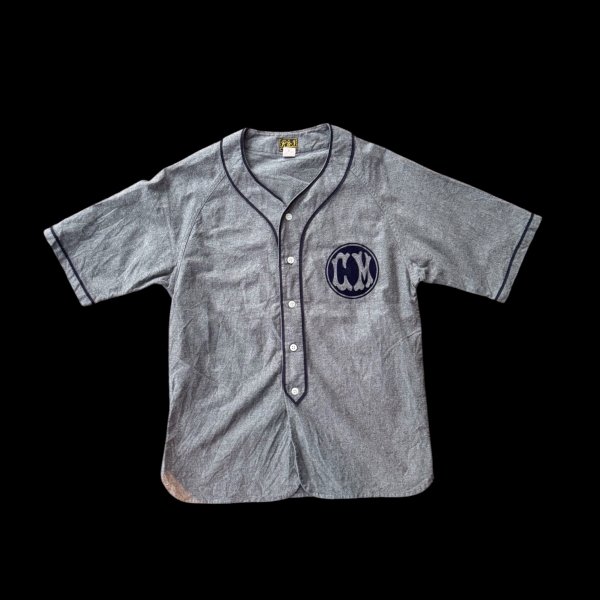 画像2: CUSHMANクッシュマン　COTTON FLANNEL BASEBALL SHIRT   MIX　GRAY / NAVY (2)