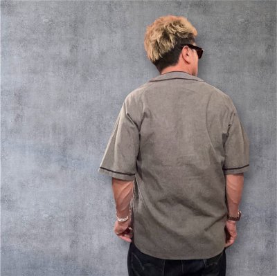 画像2: CUSHMANクッシュマン COTTON FLANNEL BASEBALL SHIRT MIX GRAY / NAVY