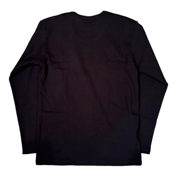 画像2: HIGHWAY NINE ハイウェイナイン U-NECK RIB L/S Tee BLACK ブラック (2)