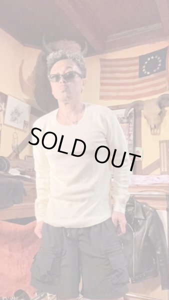 画像5: HIGHWAY NINE　ハイウェイナイン　U-NECK ハニカムサーマルL/S　Tee　NATURAL　ナチュラル (5)